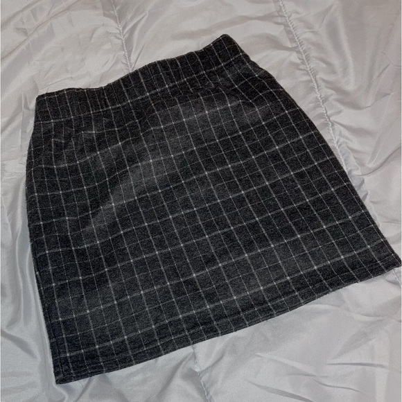 Mini bodycon straight for grey plaid skirt xs - Picture 1 of 3